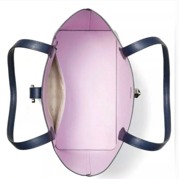 Kate Spade Kaci Wildflower Ditsy Navy Blue Floral tote bag purse *PLEASE READ* - Picture 3 of 8